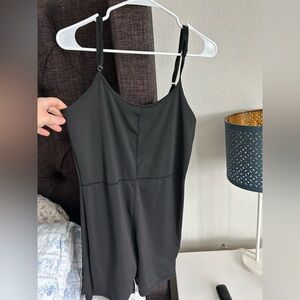 Black Sleeveless Workout Romper